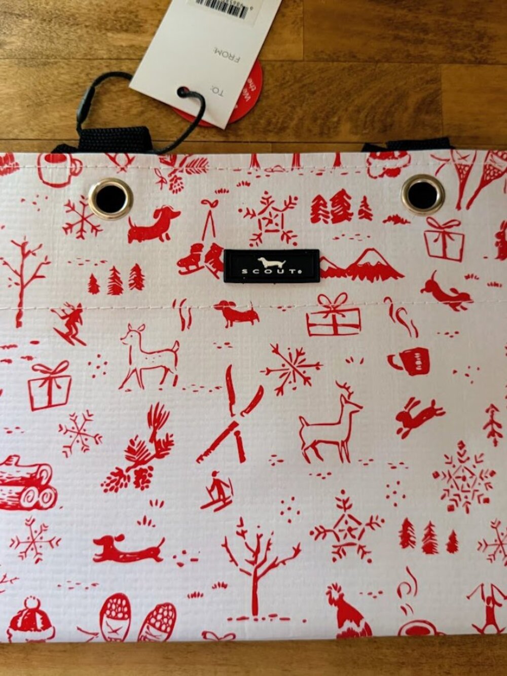 Small SCOUT Dachshund Doxie NWT Tote Bag Christmas Red/White